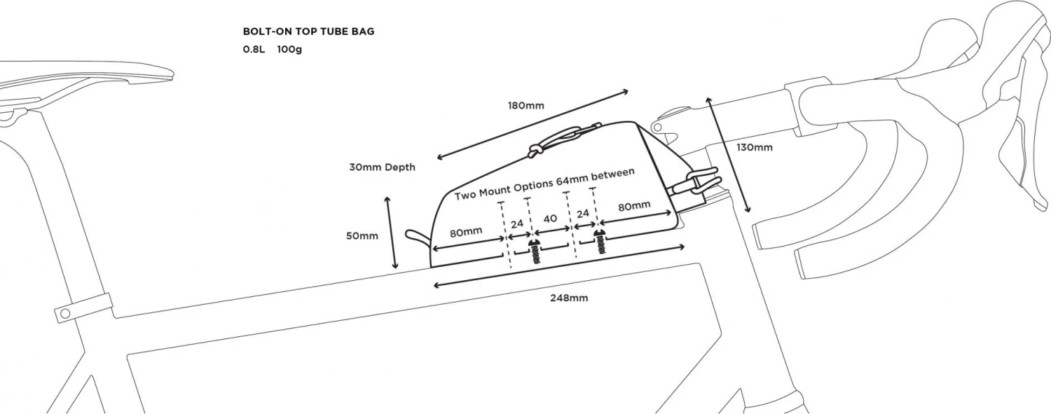 Restrap Bolt-on Top Tube Bag Black 5 Restrap Bolt-on Top Tube Bag Black - Image 5