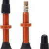 Pair Of Neatt Tubeless Presta Valves Orange