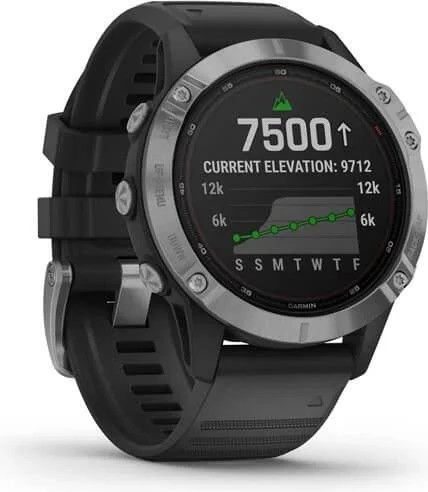 Garmin Fenix 6 Solar GPS Watch Silver With Black Band 3 Garmin Fenix 6 Solar GPS Watch Silver With Black Band - Image 3