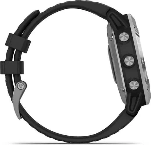 Garmin Fenix 6 Solar GPS Watch Silver With Black Band 4 Garmin Fenix 6 Solar GPS Watch Silver With Black Band - Image 4