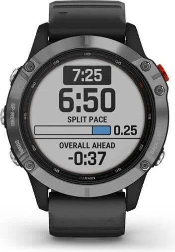 Garmin Fenix 6 Solar GPS Watch Silver With Black Band 7 Garmin Fenix 6 Solar GPS Watch Silver With Black Band - Image 7
