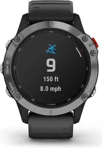 Garmin Fenix 6 Solar GPS Watch Silver With Black Band 8 Garmin Fenix 6 Solar GPS Watch Silver With Black Band - Image 8