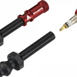 Pair Of Granite Design Juicy Nipple Tubeless Valves 80 Mm With Red Shell Removal Plugs