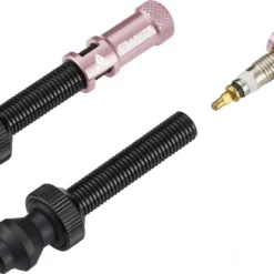 Pair Of Granite Design Juicy Nipple Tubeless Valves 80 Mm With Pink Shell Removal Plugs