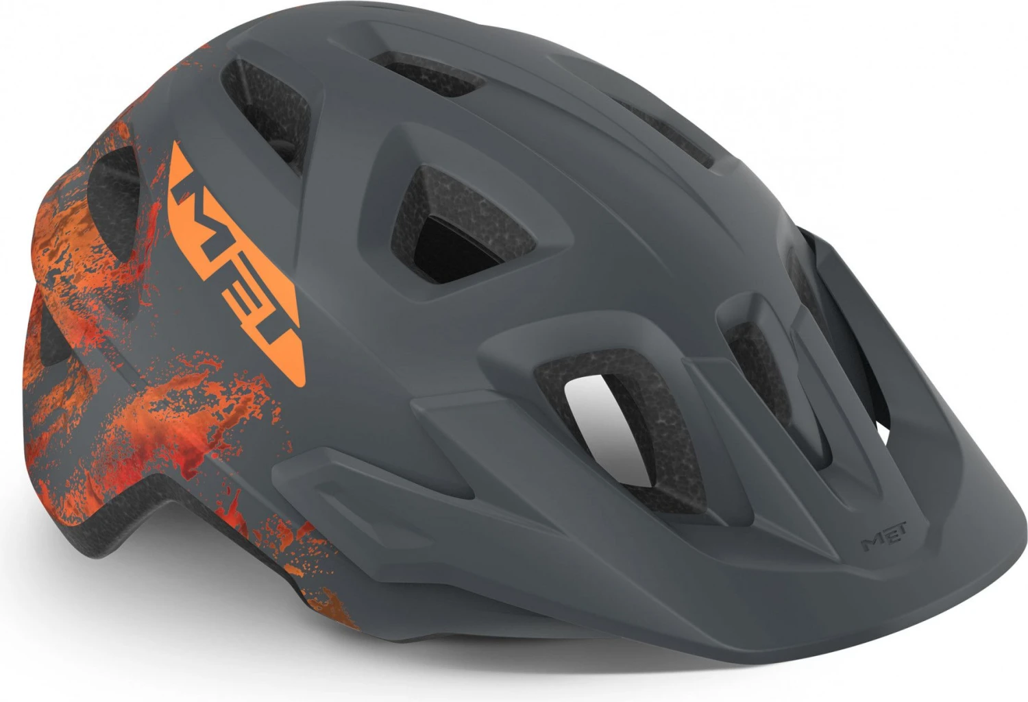 MET Eldar Kid's Helmet Gray Orange Mat 2022 5 MET Eldar Kid's Helmet Gray Orange Mat 2022 - Image 5