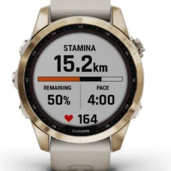 Garmin Fenix 7S Sapphire Solar Titanium Sport Watch Light Gold / Beige -Sram Bike Shop 218570661e03d2d7eb971.60216876