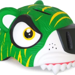 Kids Crazy Safety Tiger Green Helmet