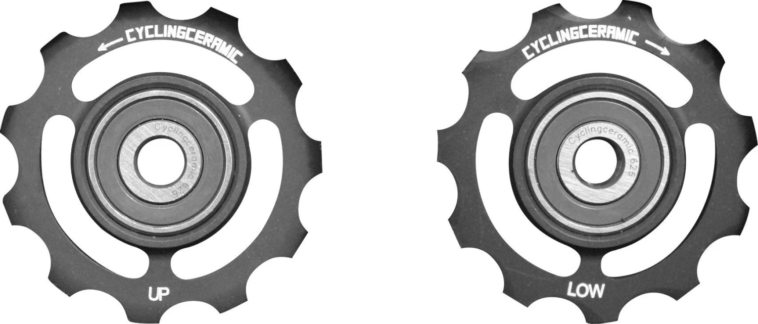 CyclingCeramic Jockey Wheels Shimano 10/11s Black 2 CyclingCeramic Jockey Wheels Shimano 10/11s Black - Image 2