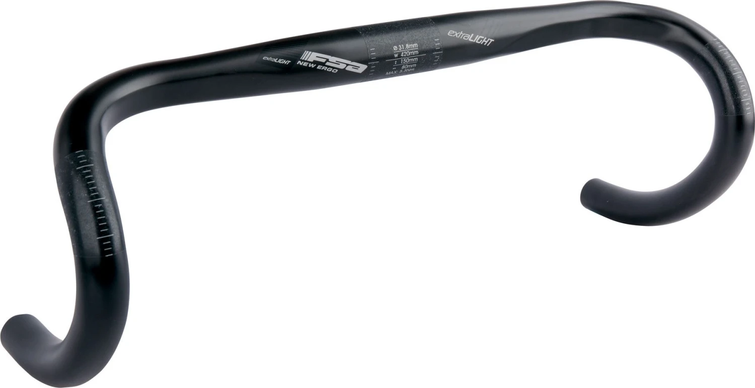 FSA Road Handlebar Extra Light New Ergo Carbon Black 1 FSA Road Handlebar Extra Light New Ergo Carbon Black