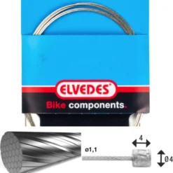 Elvedes Gear Cable 2250 7x7 Stainless Slick 1.1 With Head N 4x4