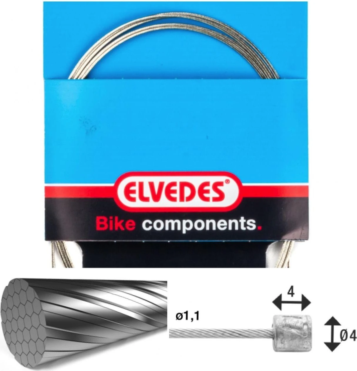 Elvedes Gear Cable 2250 7x7 Stainless Slick 1.1 With Head N 4x4 1 Elvedes Gear Cable 2250 7x7 Stainless Slick 1.1 With Head N 4x4