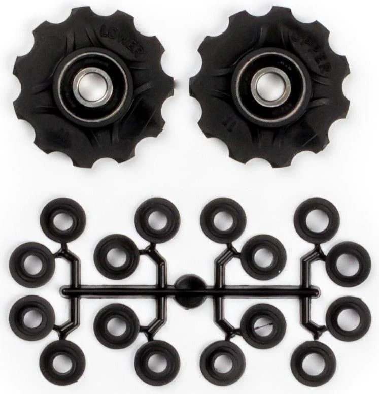 Elvedes Jockey Wheels X2 Kit With Spacers Black 1 Elvedes Jockey Wheels X2 Kit With Spacers Black